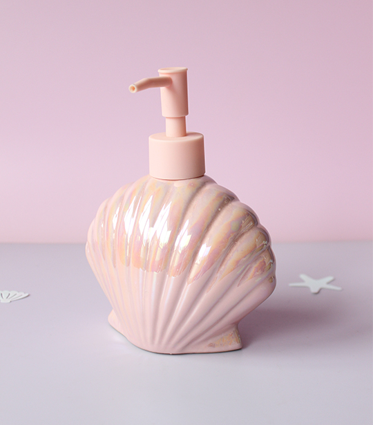 Porte pinceaux shell rose iridescent